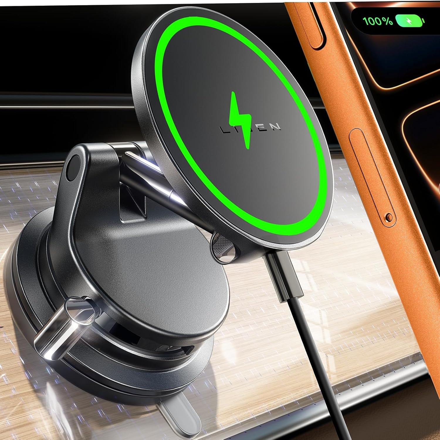 LISEN 15W Magsafe Car Mount Charger