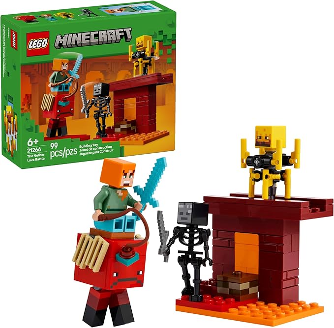 LEGO Minecraft The Nether Lava Battle Toy and Playset