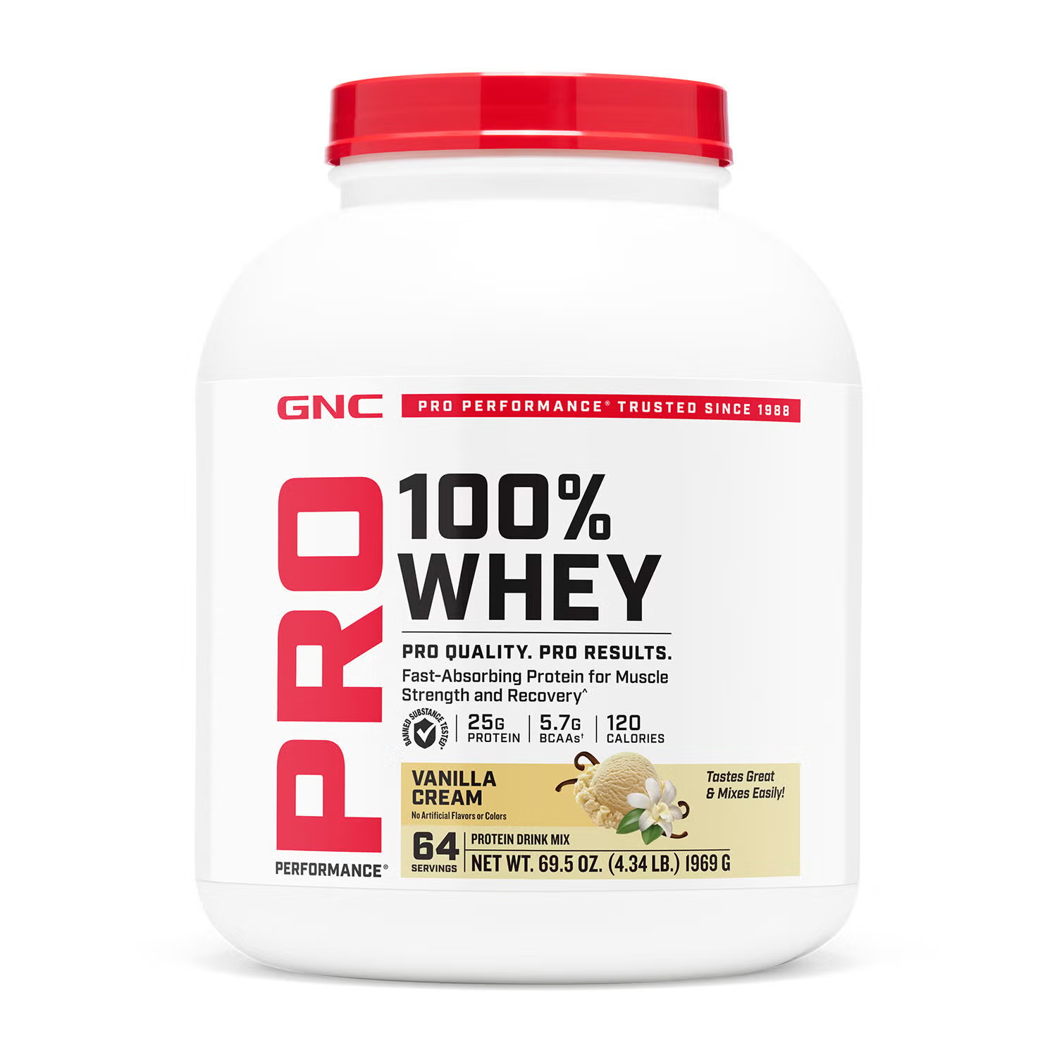 GNC-100% Whey 2.0 - Vanilla Cream (64 Servings)