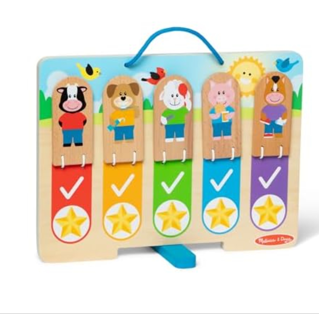 Melissa & Doug Wooden My Daily Day and Night Routines Chart for Boys and Girls 3+ – FSC Certified