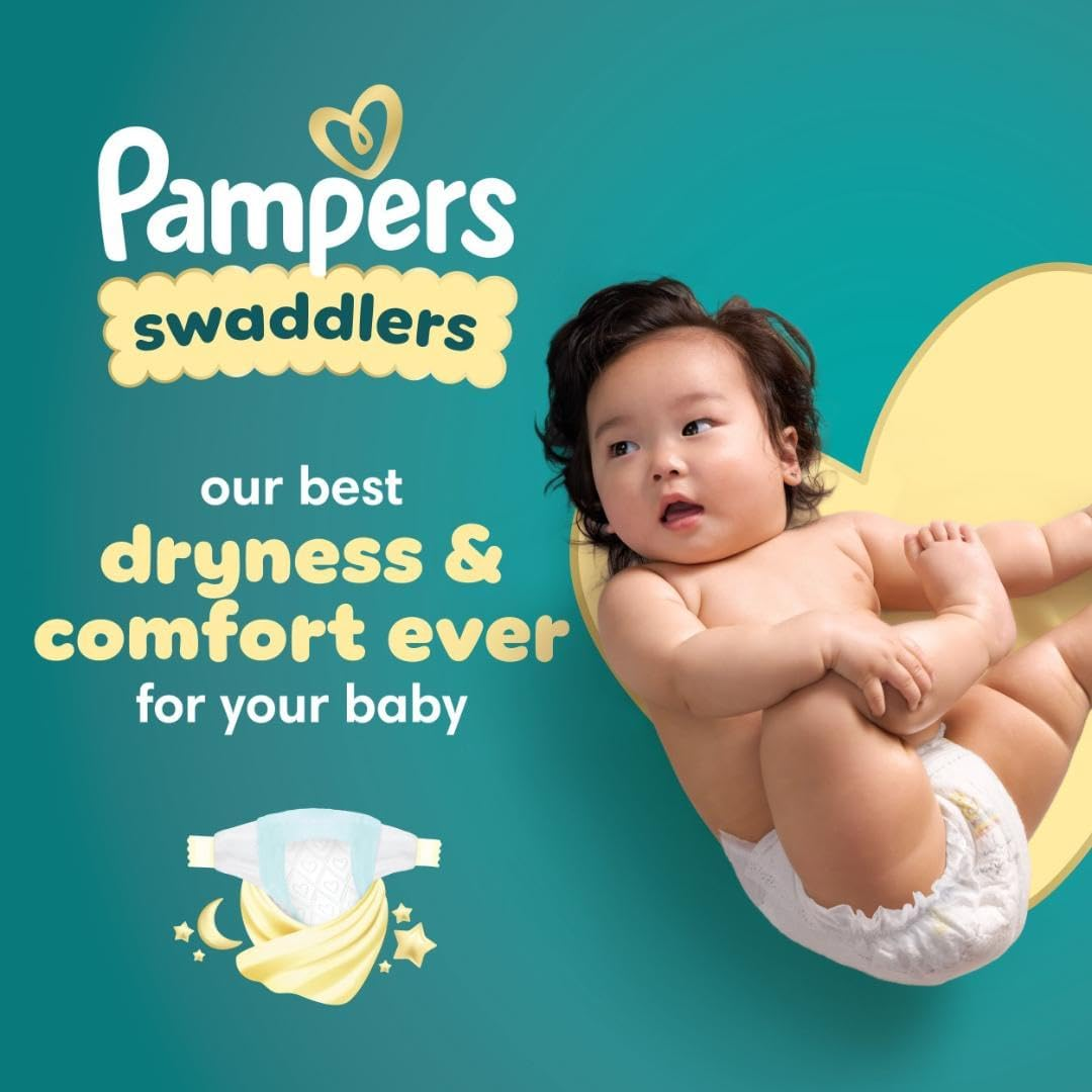 Pampers Swaddlers Diapers, Size 5 (20-37 lbs), 132 Count, Absorbent, Keeps Baby Dry and Comfortable, Skin Safe Disposable Baby Diaper