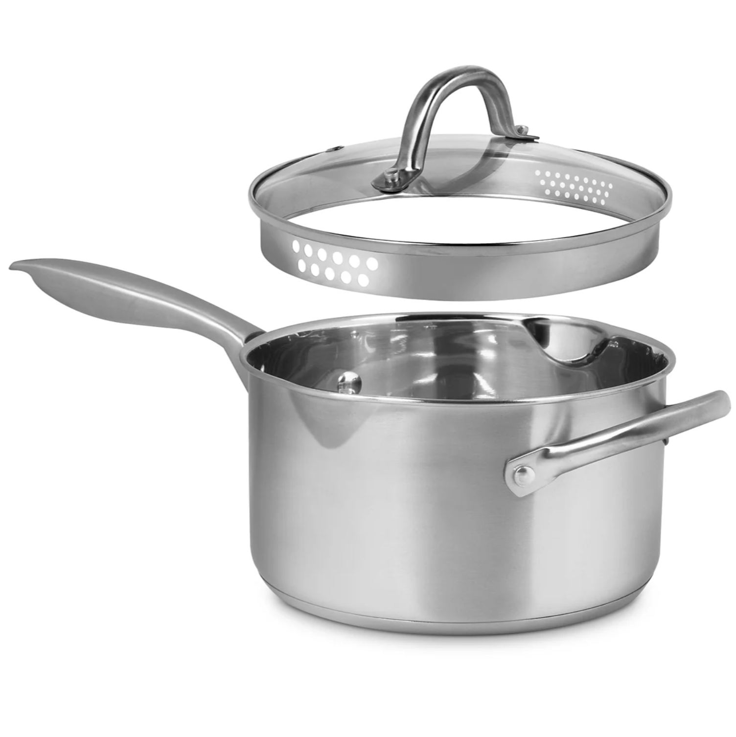 Pro Stainless Steel 3.5-Qt. Saucepan with Draining Lid