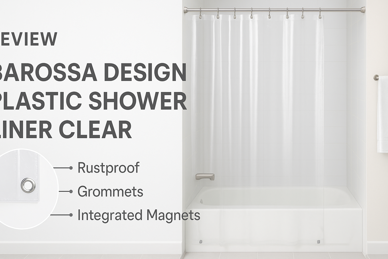 Barossa Design Plastic Shower Liner Clear Review: Lightweight, Waterproof Protection for Everyday Bathrooms