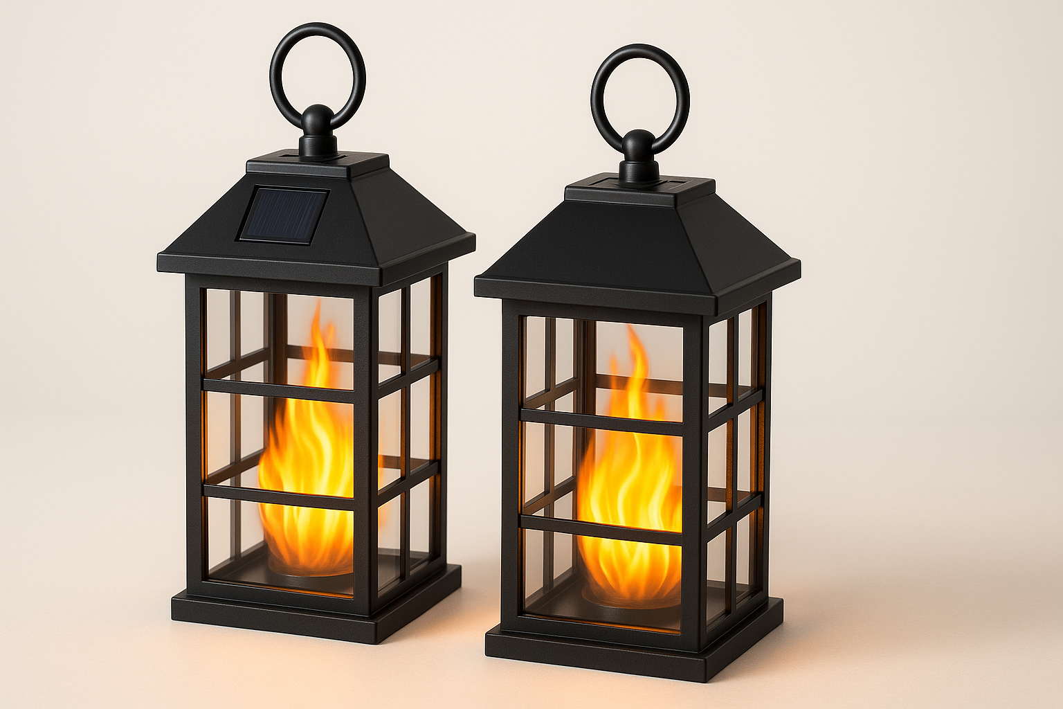 WdtPro Solar Lanterns Outdoor Waterproof (2-Pack): Atmospheric Flickering Flame Lighting for Patios and Gardens
