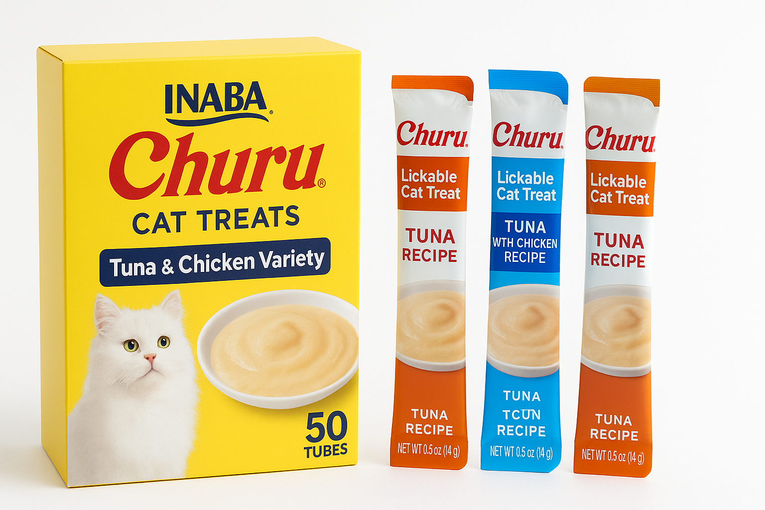 INABA Churu Cat Treats (Tuna & Chicken Variety, 50 Tubes) Review: Hydrating, Interactive Lickable Treats for Cats