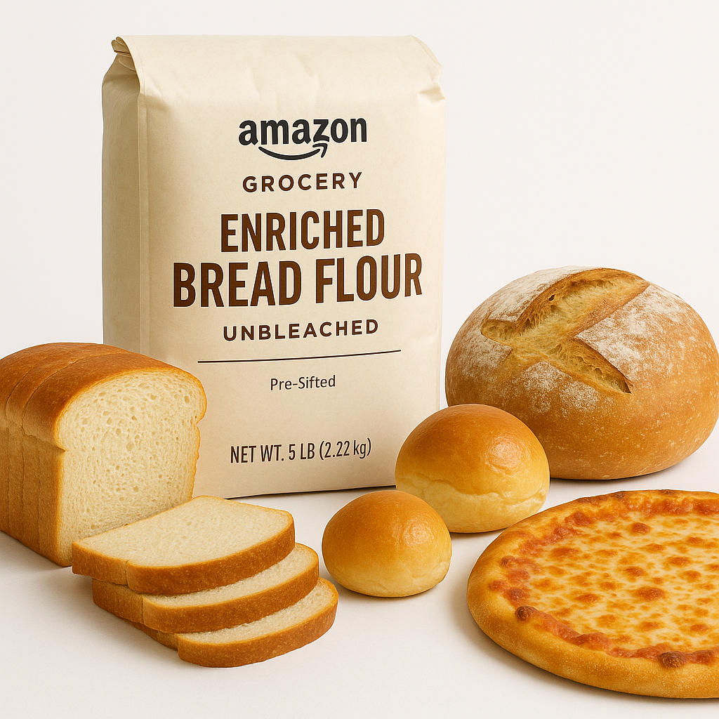 Amazon Grocery Enriched Unbleached Bread Flour (5 lb) Review: Everyday Bread Flour for Home Bakers