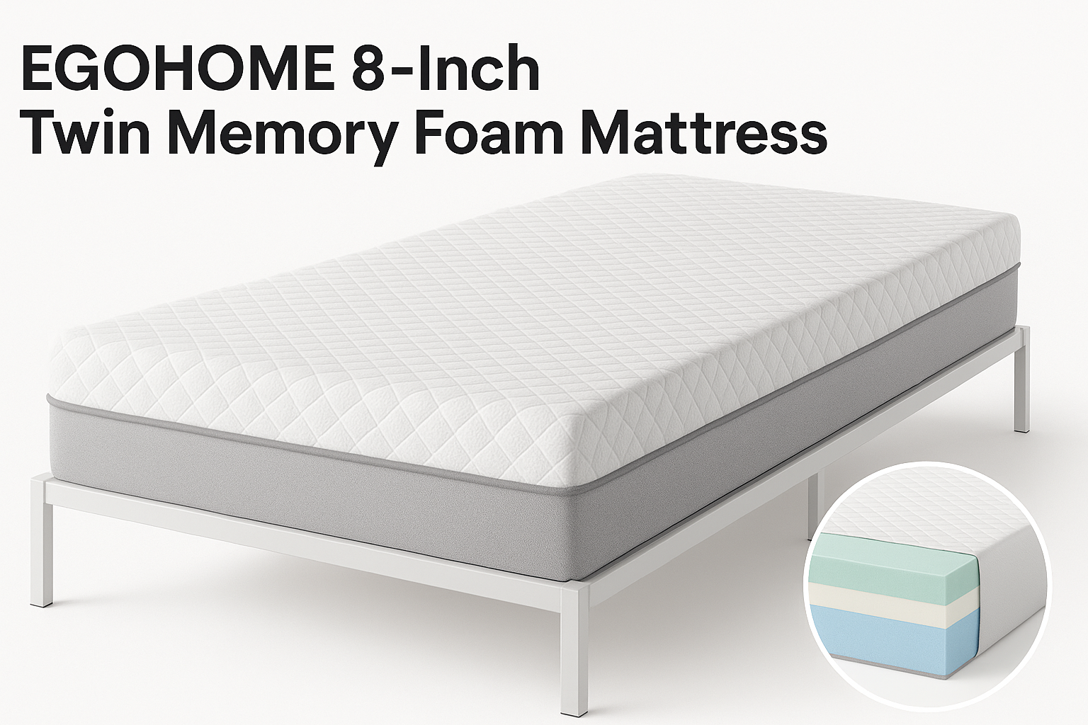 EGOHOME 8-Inch Twin Memory Foam Mattress Review: Cooling Comfort in a Compact Package