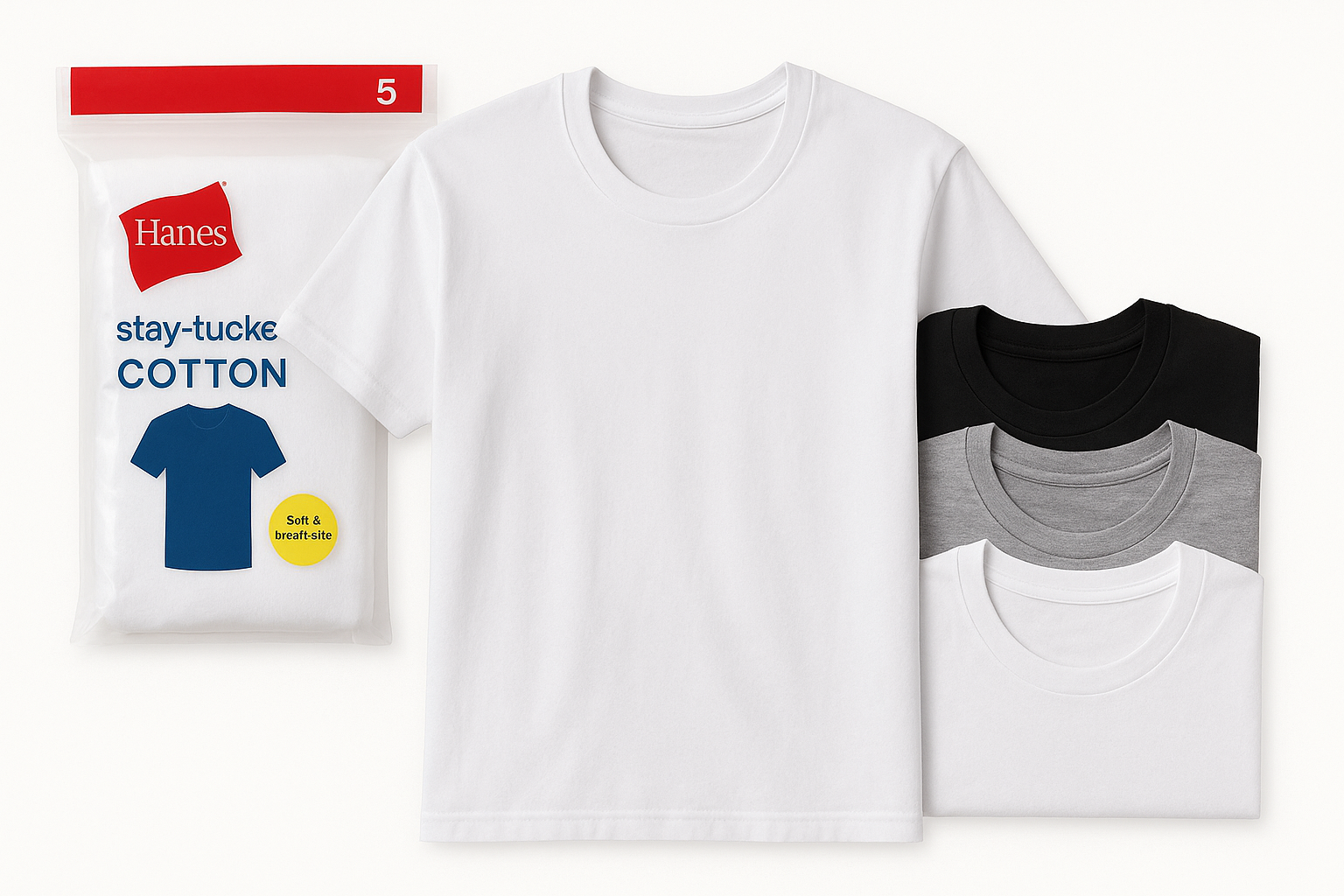 Hanes Men’s Stay‑Tucked Soft Cotton Undershirt Packs Review