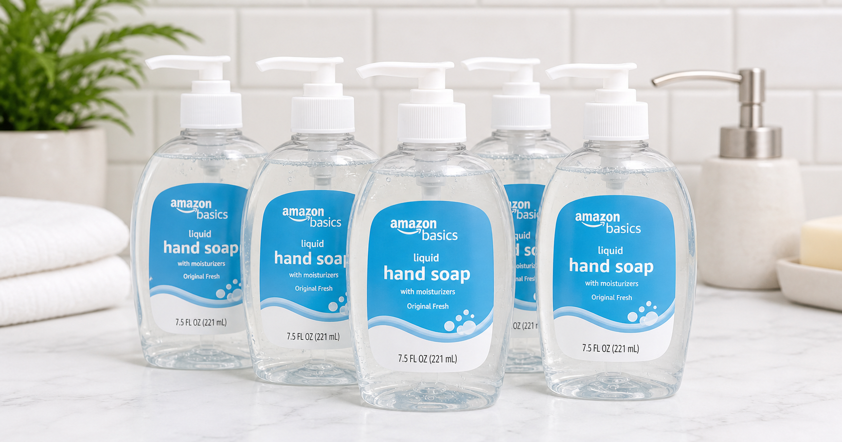 Amazon Basics Original Fresh Liquid Hand Soap (Pack of 6) Review: Simple, Fragrance-Forward Everyday Soap