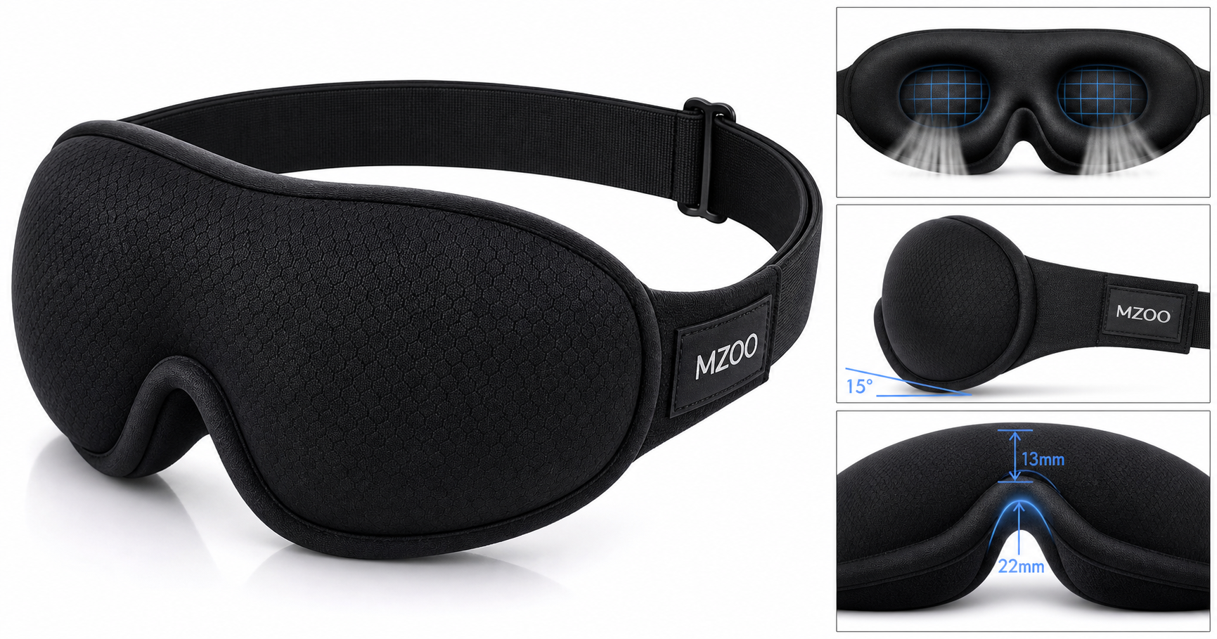MZOO Luxury Sleep Eye Mask Review: Deep-Cup Comfort for Side Sleepers