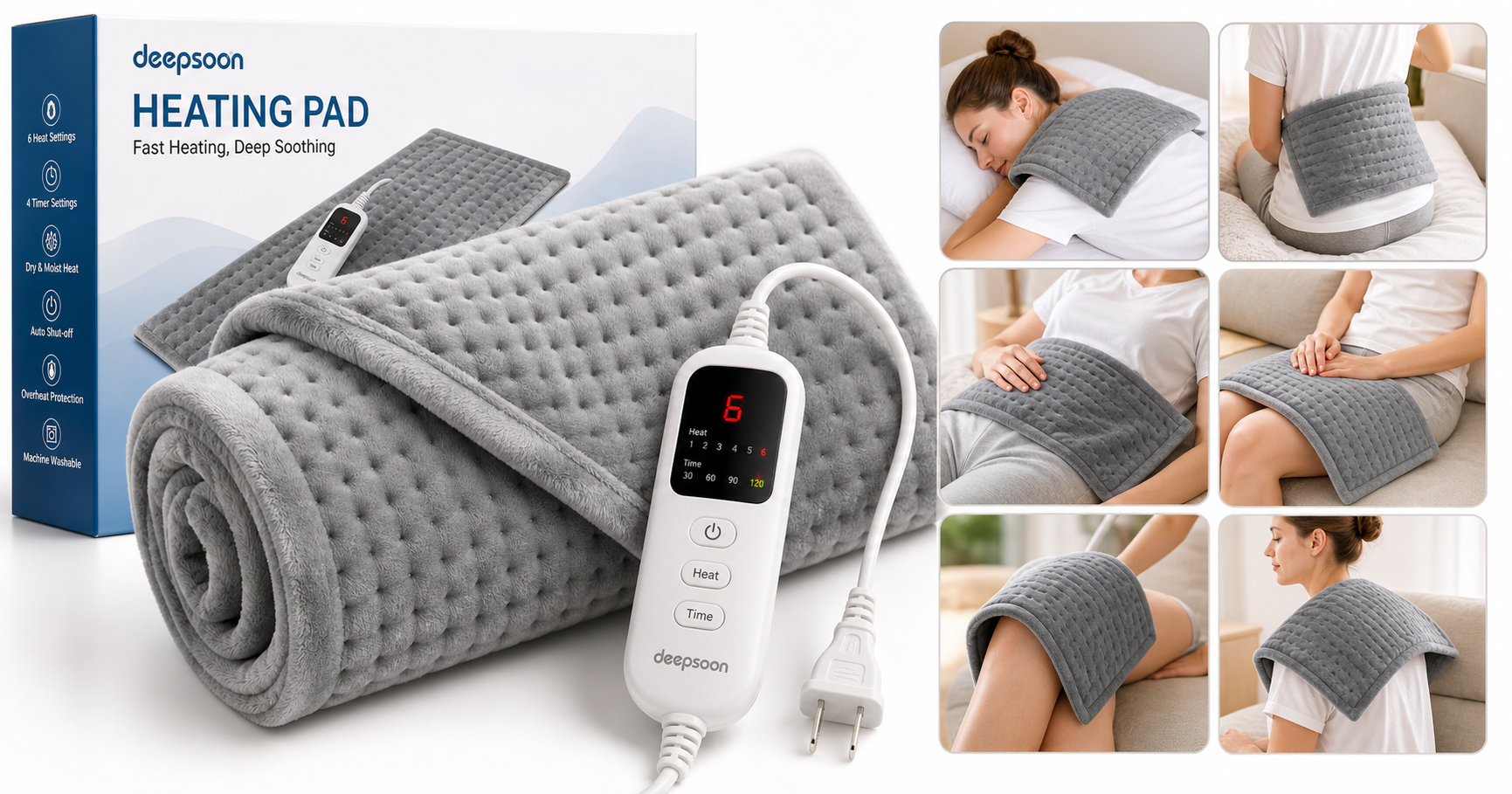 Deepsoon 24x12" Electric Heating Pad Review: Versatile Dry/Moist Heat for Everyday Aches
