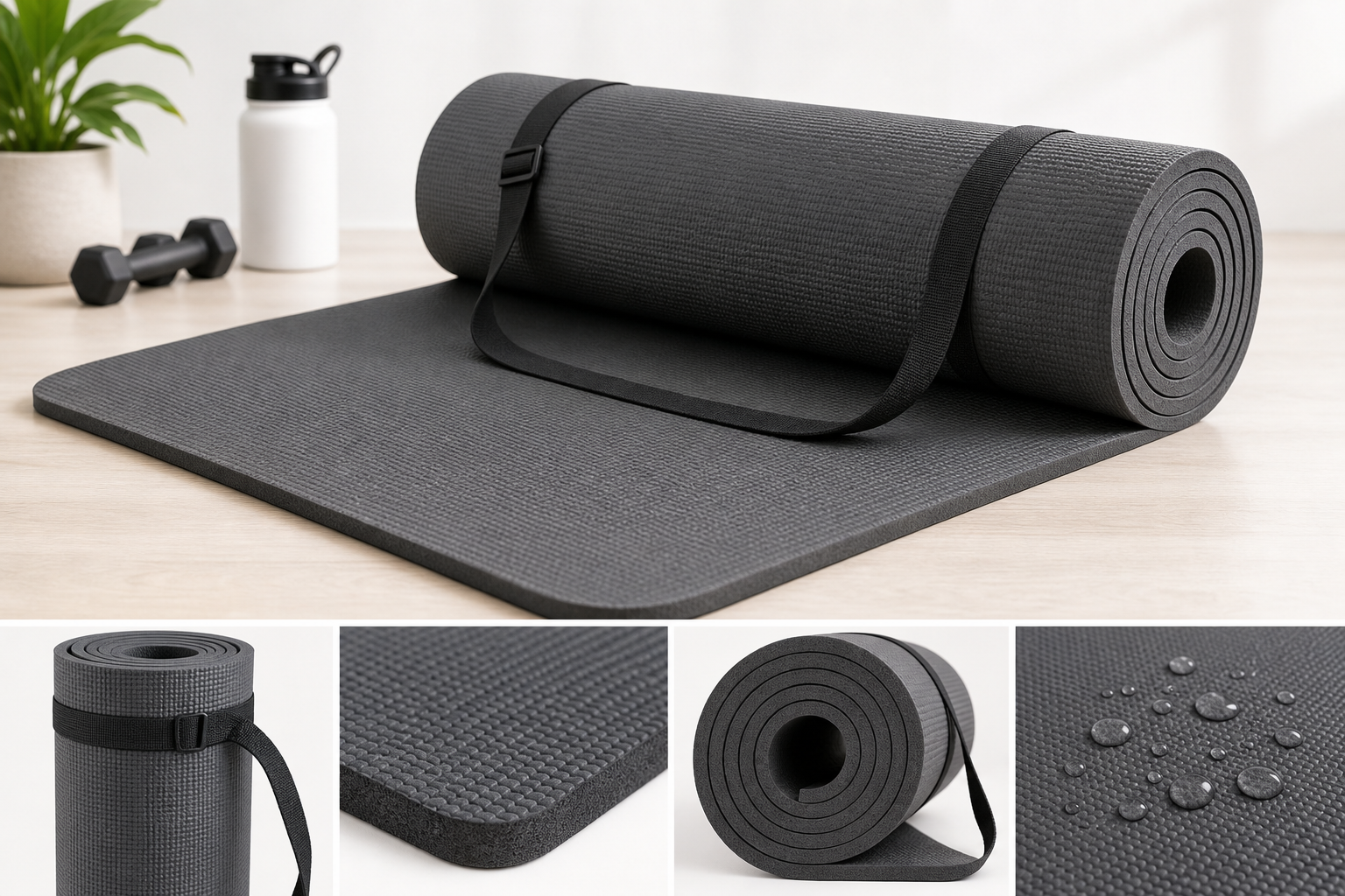 Amazon Basics Extra Thick Exercise Yoga Mat with Carrying Strap: A Cushioned Budget Mat for Everyday Workouts
