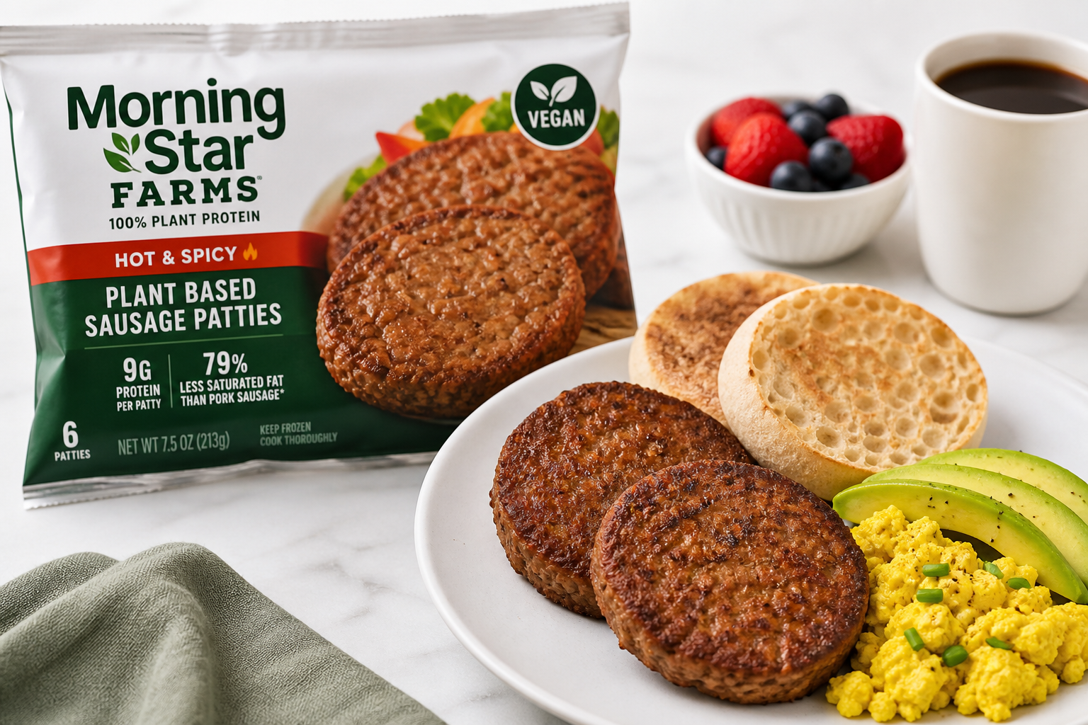 MorningStar Farms Plant-Based Sausage Patties (6 Count) Review: Convenient Vegan Breakfast Protein